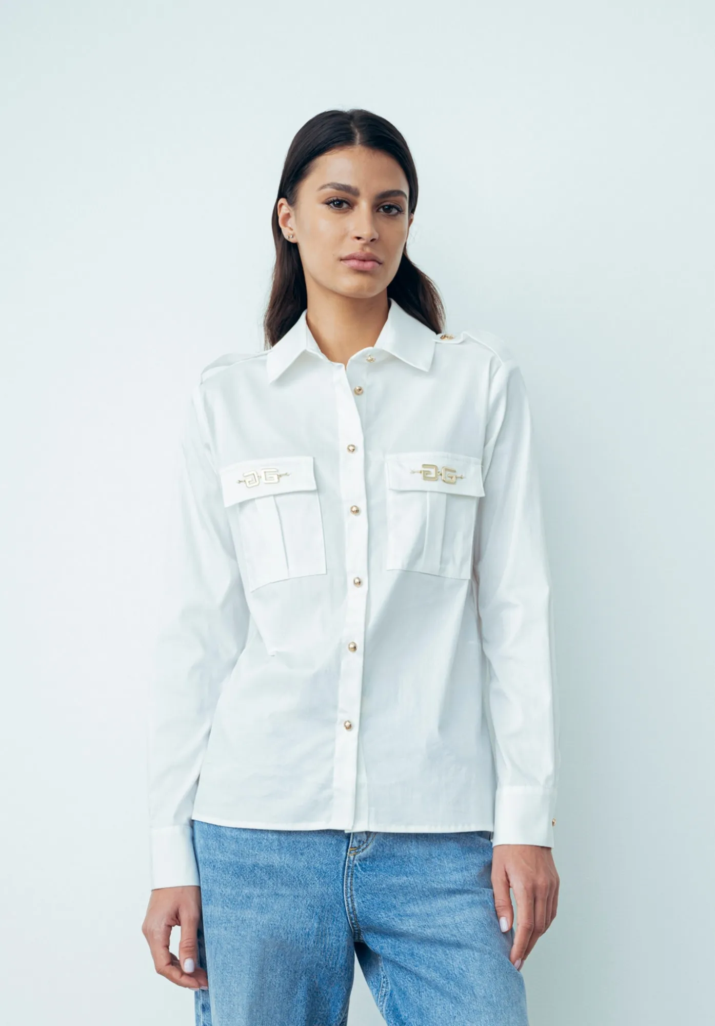 Camicia In Twill Off White - Gaëlle Paris