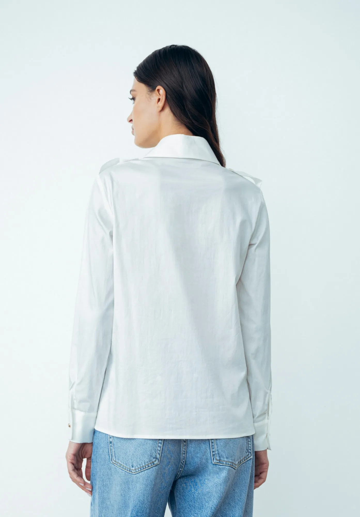 Camicia In Twill Off White - Gaëlle Paris