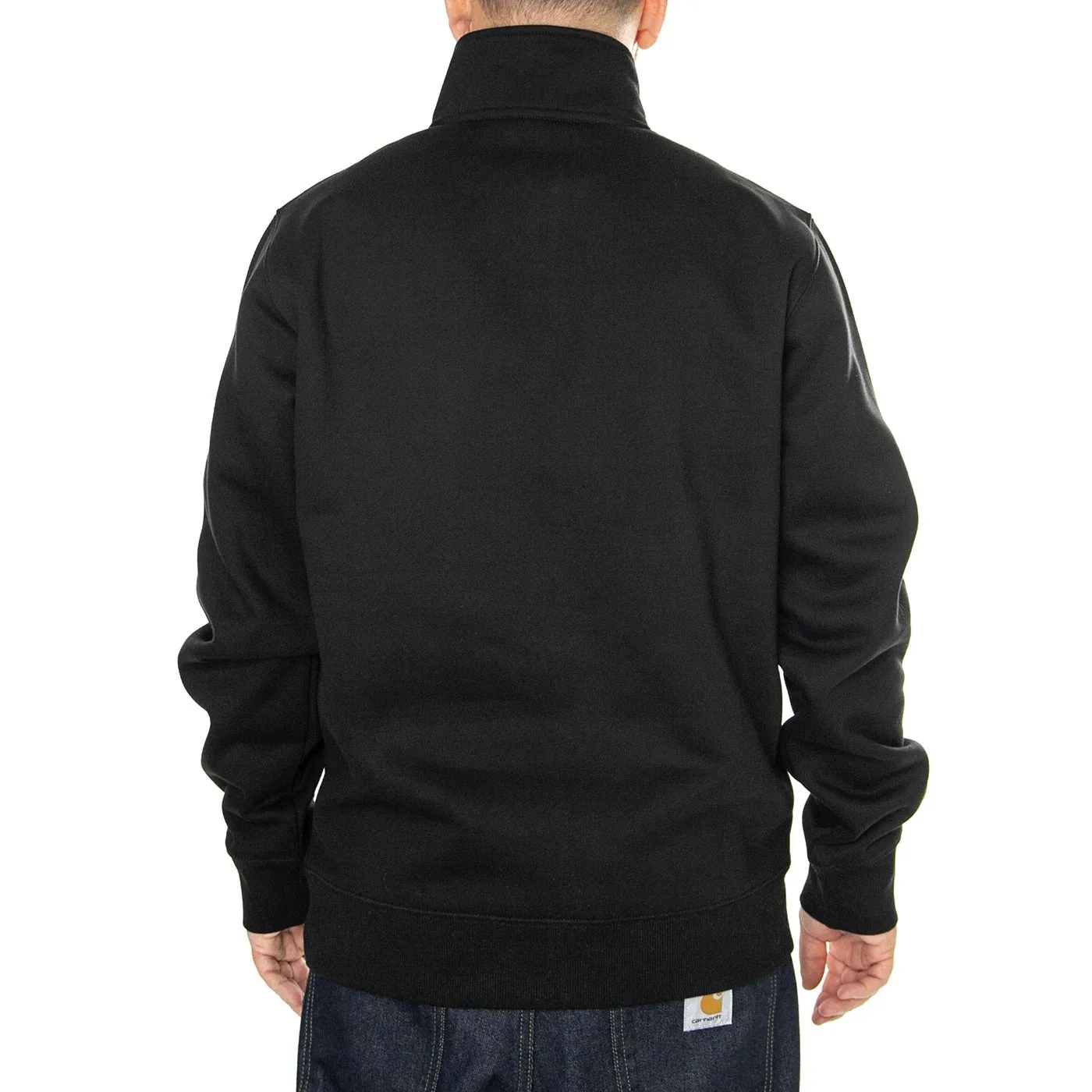 CARHARTT WIP Chase Neck Zip Sweat Black / Gold - Felpa Uomo Nera    