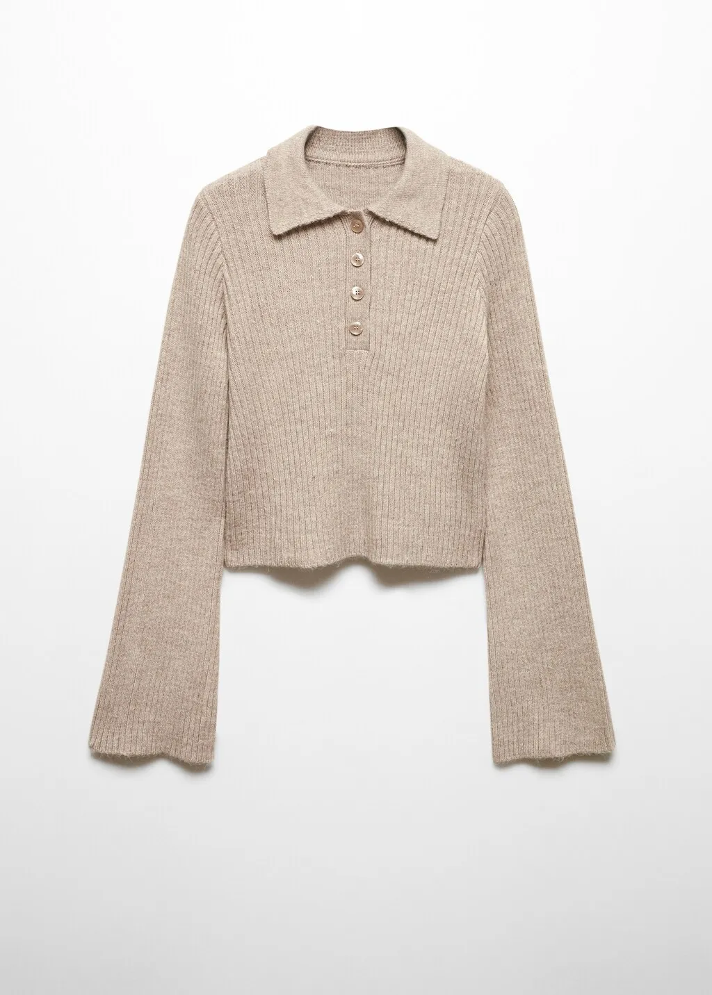 Pullover collo a polo e maniche svasate