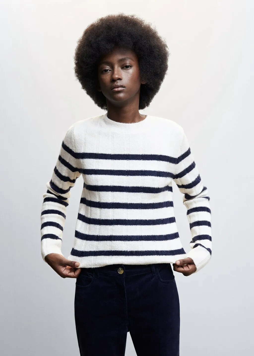 Pullover righe collo stondato