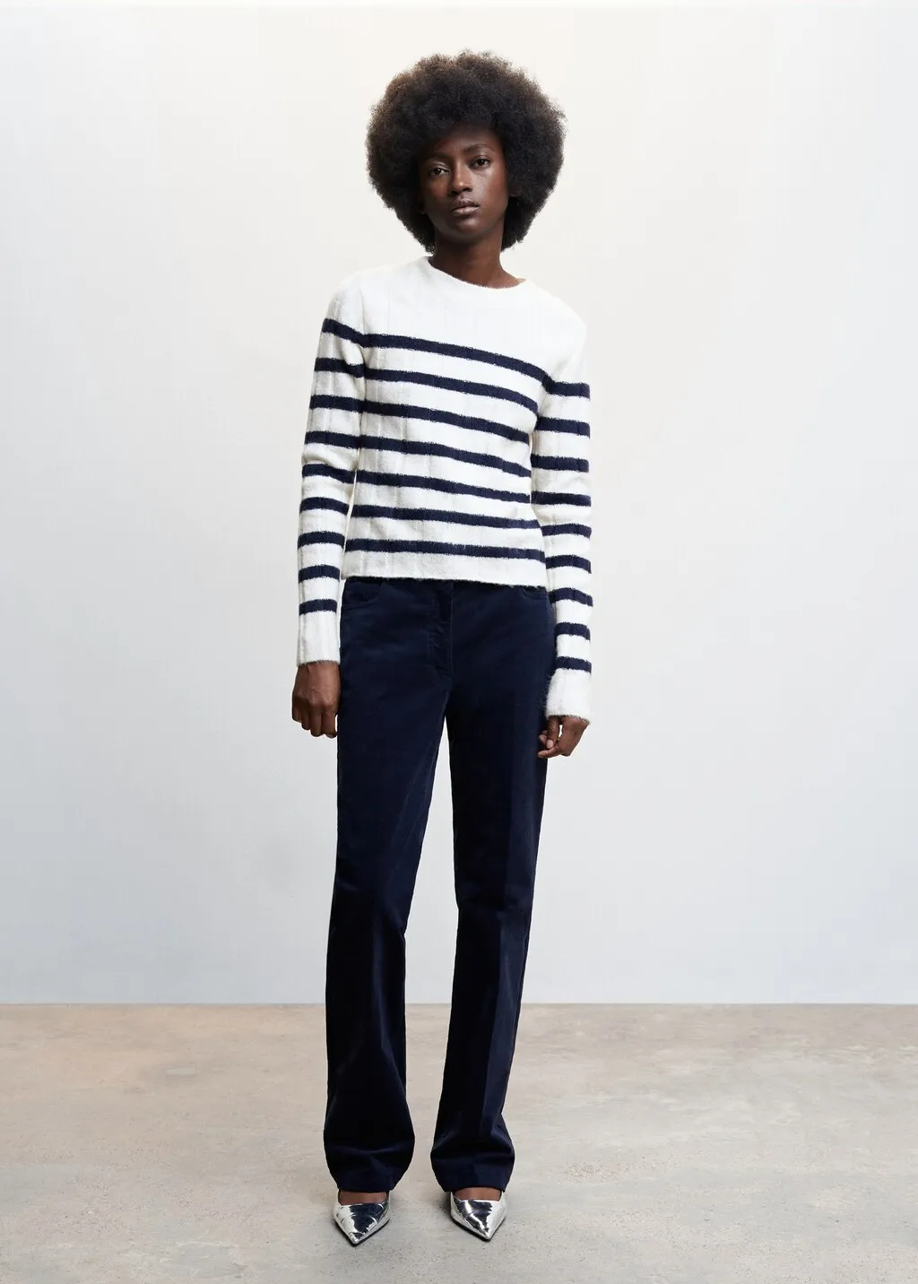 Pullover righe collo stondato