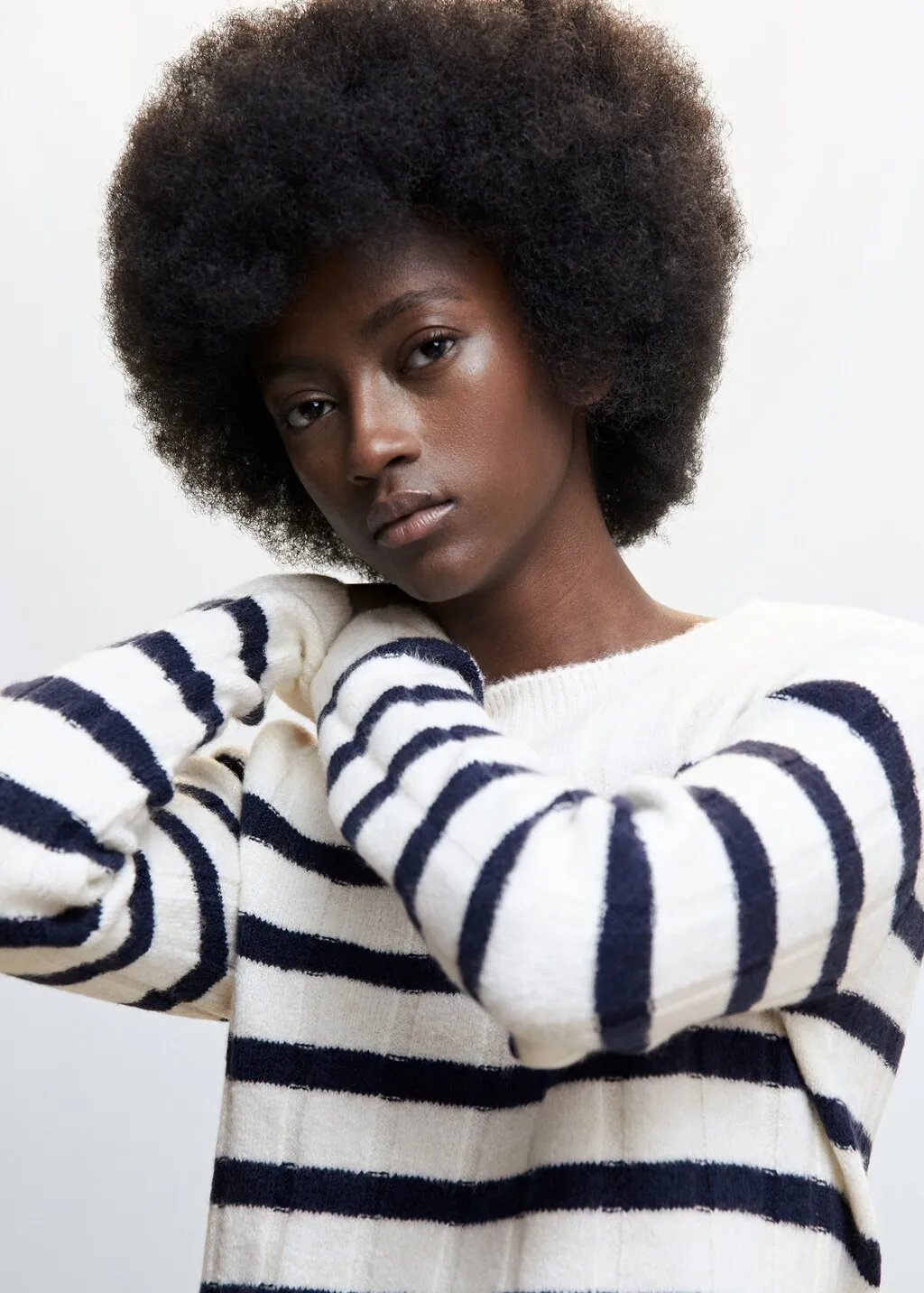 Pullover righe collo stondato