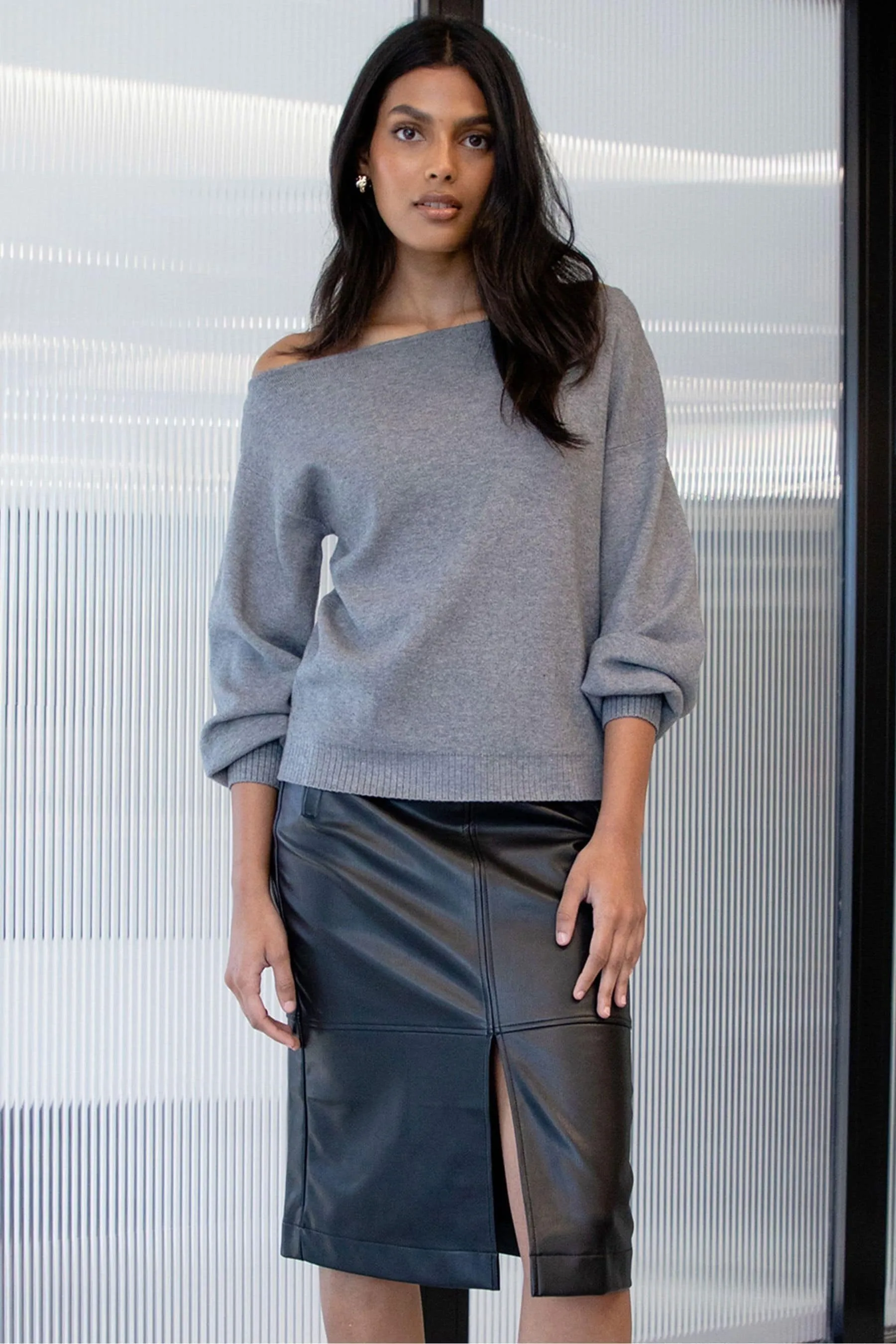 Threadbare - Maglia lavorata con scollo a barchetta    